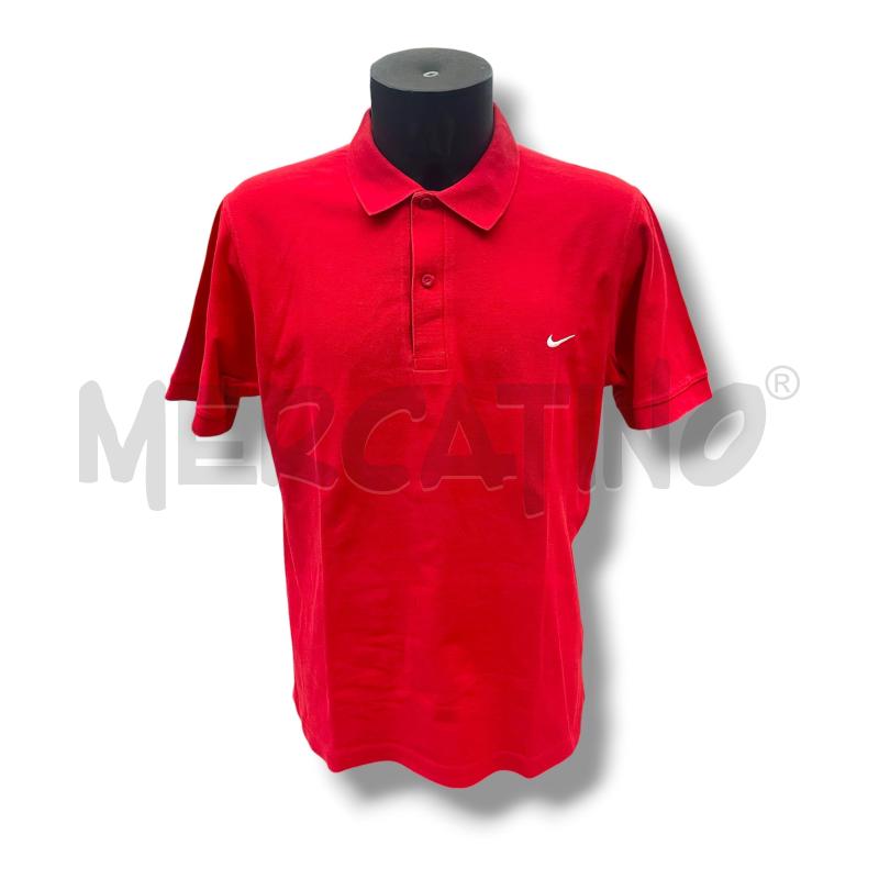 POLO UOMO NIKE ROSSA LOGO BIANCO  | Mercatino dell'Usato Rivoli 1