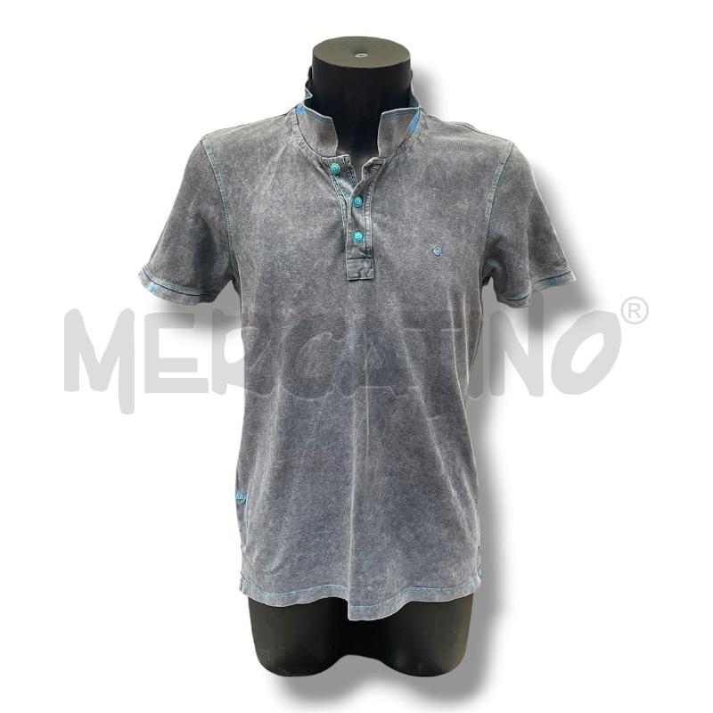 POLO UOMO SHOCKLY GRIGIA DETTAGLI AZZURRI | Mercatino dell'Usato Rivoli 1