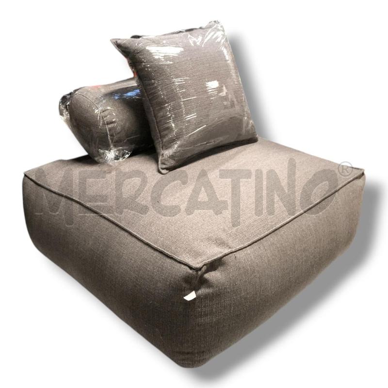 POLTRONA FILIPPO GHEZZANI PANAMA GRIGIA 110X110X40 CON CUSCINI | Mercatino dell'Usato Rivoli 2