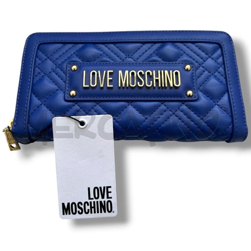 PORTA FOGLIO LOVE MOSCHINO BLU ELETTRICO TRAPUNTATO | Mercatino dell'Usato Rivoli 1