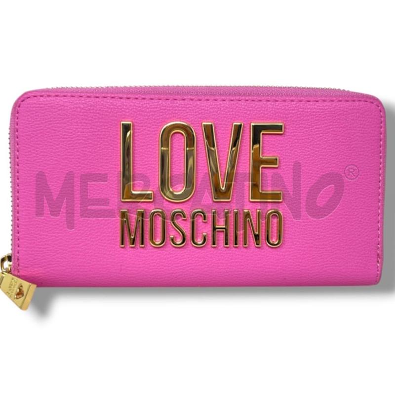 PORTA FOGLIO LOVE MOSCHINO ROSA LOGO METALLICO DORATO | Mercatino dell'Usato Rivoli 5