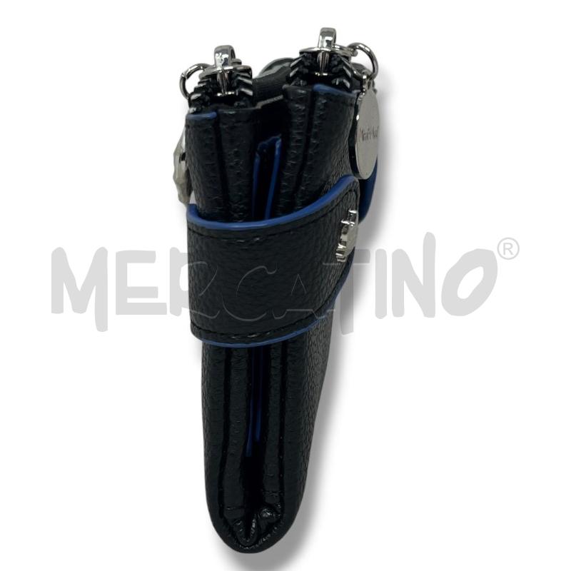 PORTA FOGLIO MIMI MUA NERO PROFILI BLU SIMILPELLE | Mercatino dell'Usato Rivoli 2