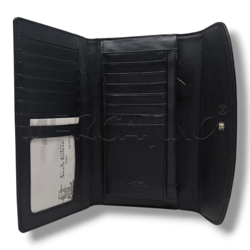 PORTA FOGLIO SORELLE FONTANA NERO PELLE | Mercatino dell'Usato Rivoli 4