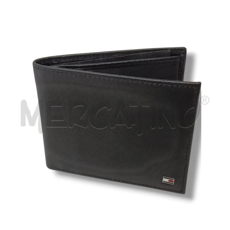 PORTA FOGLIO TOMMY HILFIGER NERO PELLE | Mercatino dell'Usato Rivoli 1