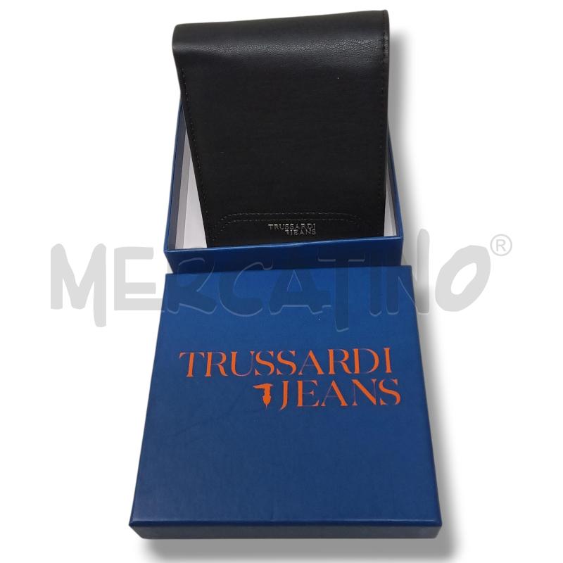 PORTA FOGLIO UOMO TRUSSARDI JEANS NERO  | Mercatino dell'Usato Rivoli 1