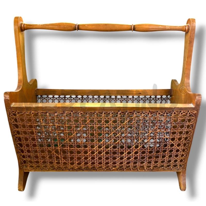 PORTA RIVISTE LEGNO INTRECCIO 43X43 H X 20.5 | Mercatino dell'Usato Rivoli 1