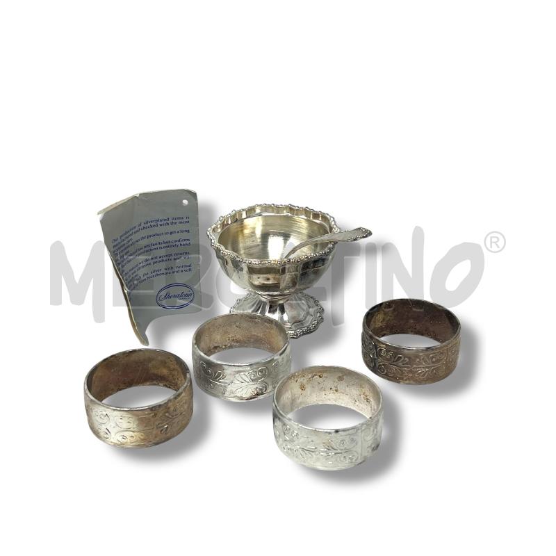PORTA TOVAGLIOLI 4 PZ.+ ZUCCHERIERA SILVERPLATED SHERATON | Mercatino dell'Usato Rivoli 1