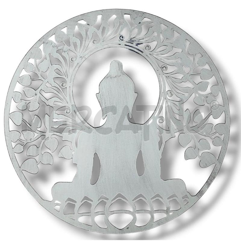 QUADRETTO ROTONDO BUDDHA TIBETANO BIANCO 40CMDIAM | Mercatino dell'Usato Rivoli 1