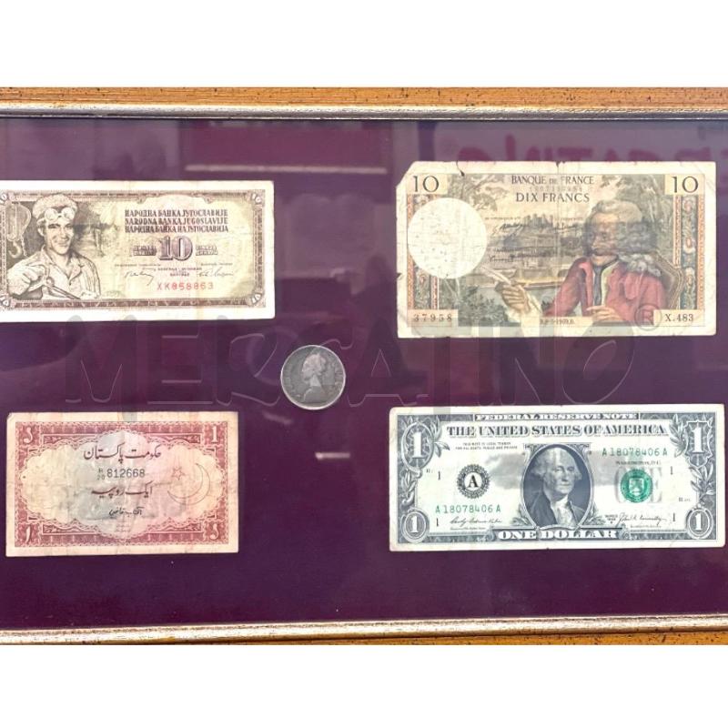 QUADRO 4 BANCONOTE 1 MONETA 45 X 30 | Mercatino dell'Usato Rivoli 3