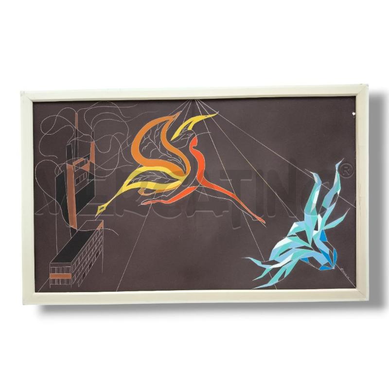 QUADRO DIPINTO INSICIONE DONNA FARFALLA 105 X 65.5 | Mercatino dell'Usato Rivoli 1