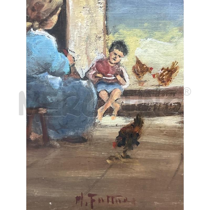 QUADRO DIPINTO MARIO FATTORI BIMBI INCASCINA | Mercatino dell'Usato Rivoli 3