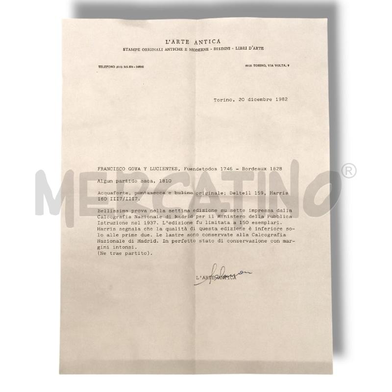 QUADRO FRANCISCO GOYA ALGUN PARTIDO SACA  | Mercatino dell'Usato Rivoli 4