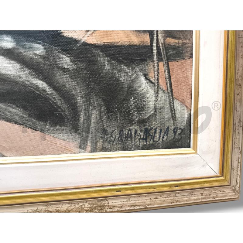 QUADRO GRAMAGLIA 93 SURREALISMO OLIO SU MASONITE  | Mercatino dell'Usato Rivoli 2