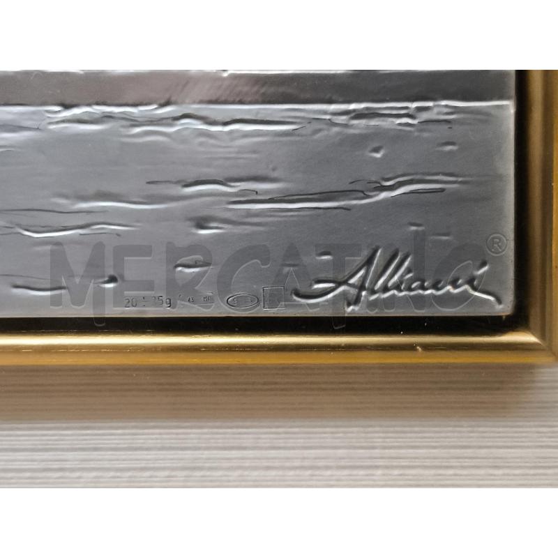 QUADRO LAMINA ARG925 20/25G BASSORILIEVO ALLIANI PAESAGGIO PONTE | Mercatino dell'Usato Rivoli 3