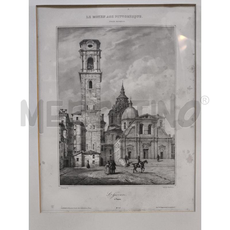 QUADRO LITOGRAFIA CHAPUY S.GIOVANNI À TURIN 43X54  | Mercatino dell'Usato Rivoli 2