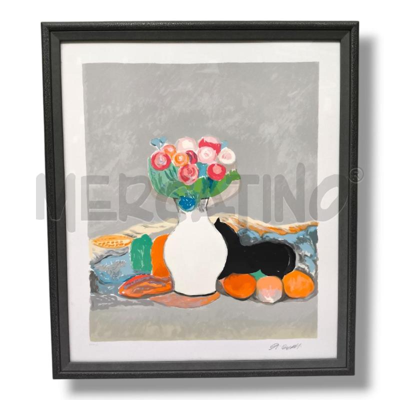 QUADRO LITOGRAFIA NATURA MORTA GIUSEPPE CESETTI - CASE D'ARTE CONTINI 75 X 65 | Mercatino dell'Usato Rivoli 1