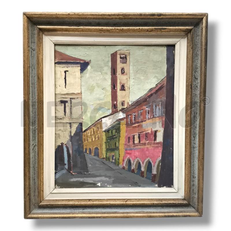 QUADRO LUIGI BALOCCO VIA PO FOSSANO OLIO SU TELA | Mercatino dell'Usato Rivoli 1