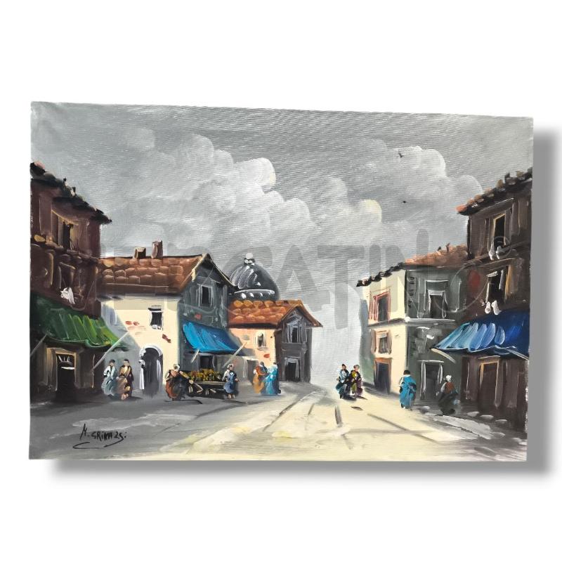 QUADRO M.GRIM. CENTRO CITTA 70 X 49 OLIO SU TELA | Mercatino dell'Usato Rivoli 1