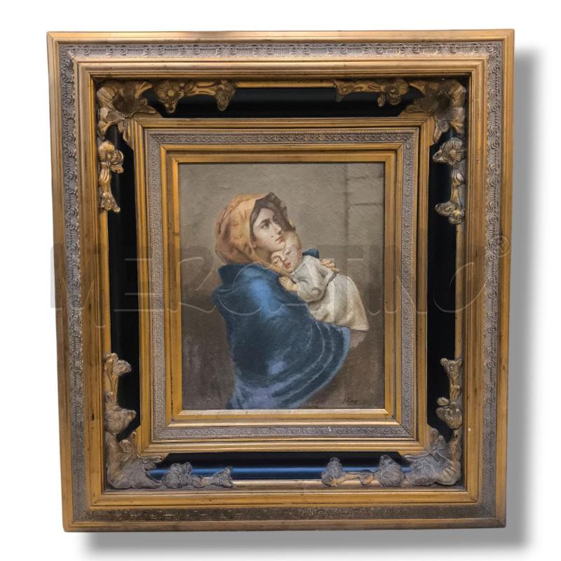 QUADRO MADONNA DEL RIPOSO 105X115 OLIO SU TELA  | Mercatino dell'Usato Rivoli 1