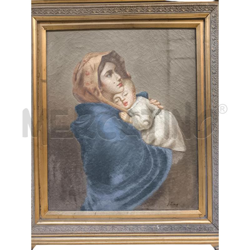 QUADRO MADONNA DEL RIPOSO 105X115 OLIO SU TELA  | Mercatino dell'Usato Rivoli 3