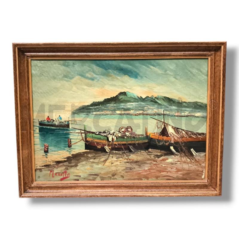 QUADRO MAROTTA BARCHETTE PAESAGGIO MARINO 81X62  | Mercatino dell'Usato Rivoli 1