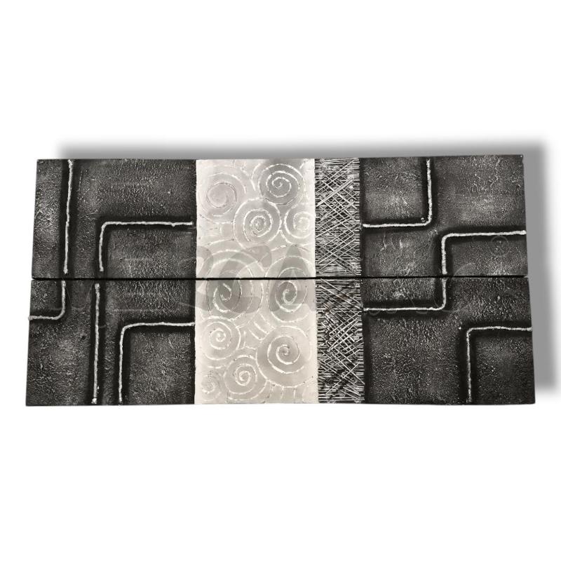 QUADRO MAURO FERRETTI ASTRATTO RILIEVO NERO GRIGIO | Mercatino dell'Usato Rivoli 2