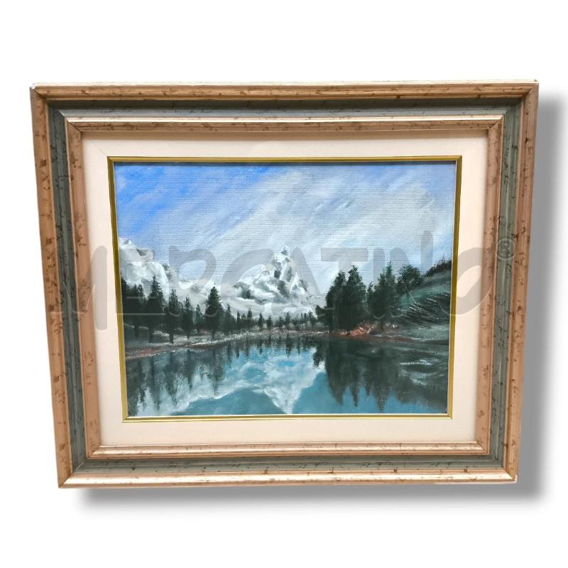 QUADRO OLIO SU TELA PAESAGGIO MONTANO 50X43.5 | Mercatino dell'Usato Rivoli 1