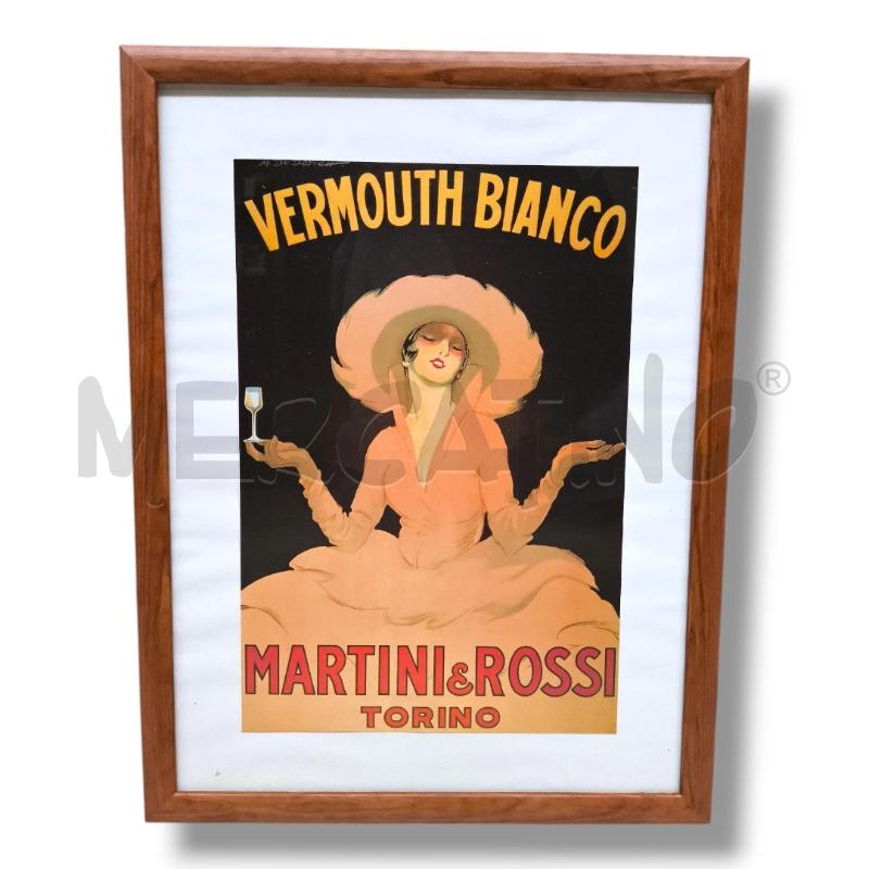 QUADRO STAMPA MARTINI ROSSI VERMOUTH BIANCO 33X43 | Mercatino dell'Usato Rivoli 1