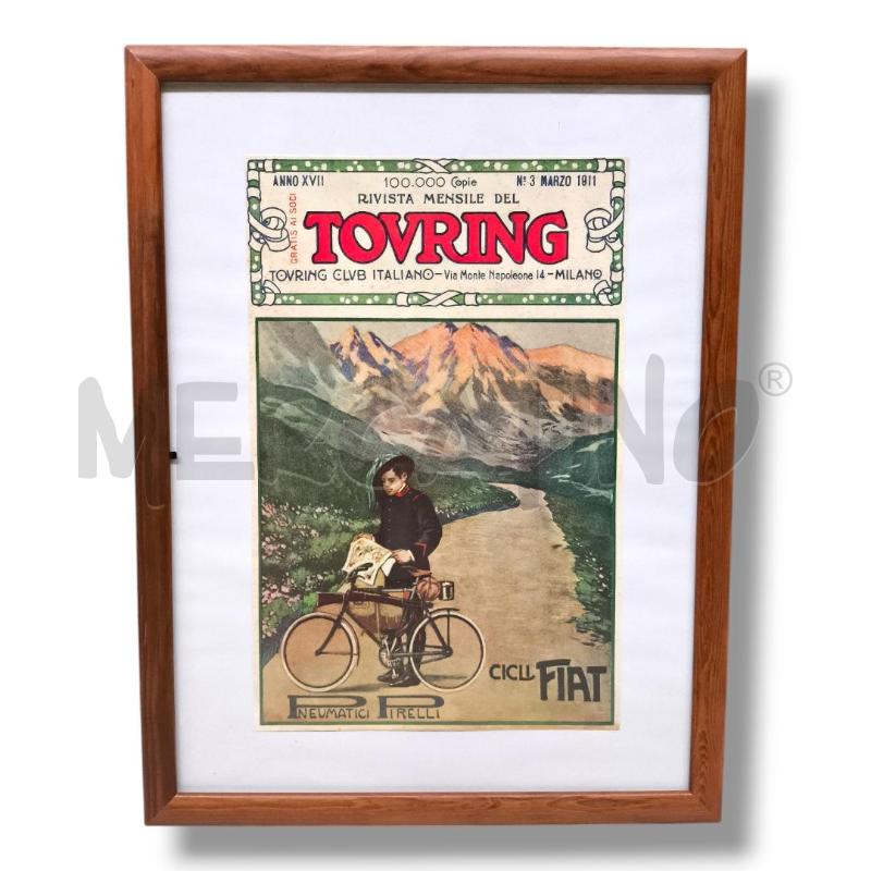QUADRO STAMPA RIVISTA MENSILE DEL TOVRING 33X43 | Mercatino dell'Usato Rivoli 1