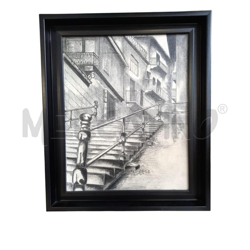 QUADRO TELA CARBONCINO SCALA DI VIA MUSINÈ RIVOLI   | Mercatino dell'Usato Rivoli 1