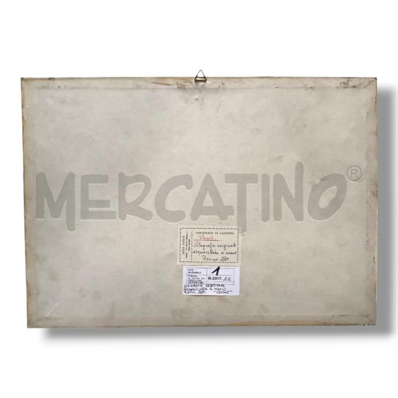 QUADRO XILOGRAFIA CASALE ACQUERELLATA A MANO TORINO 1884 | Mercatino dell'Usato Rivoli 2