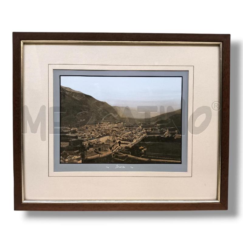 QUADRO XILOGRAFIA SUSA ACQUERELLATA A MANO TORINO 1884 | Mercatino dell'Usato Rivoli 1