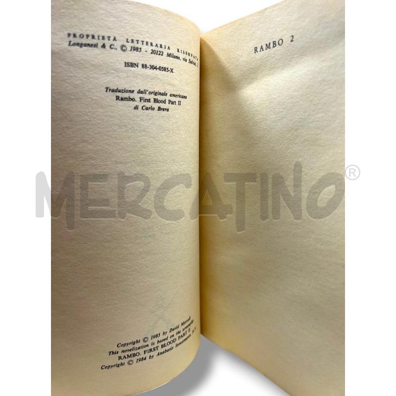 RAMBO 2. LA VENDETTA - DAVID MORRELL - LONGANESI | Mercatino dell'Usato Rivoli 3