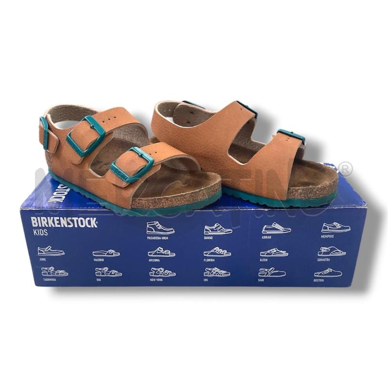 SANDALI B BIRKENSTOCK PELLE CAMMELLO TURCHESE | Mercatino dell'Usato Rivoli 1