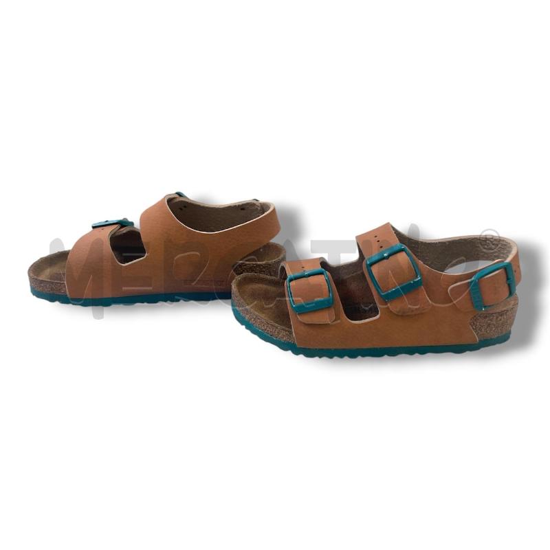 SANDALI B BIRKENSTOCK PELLE CAMMELLO TURCHESE | Mercatino dell'Usato Rivoli 3