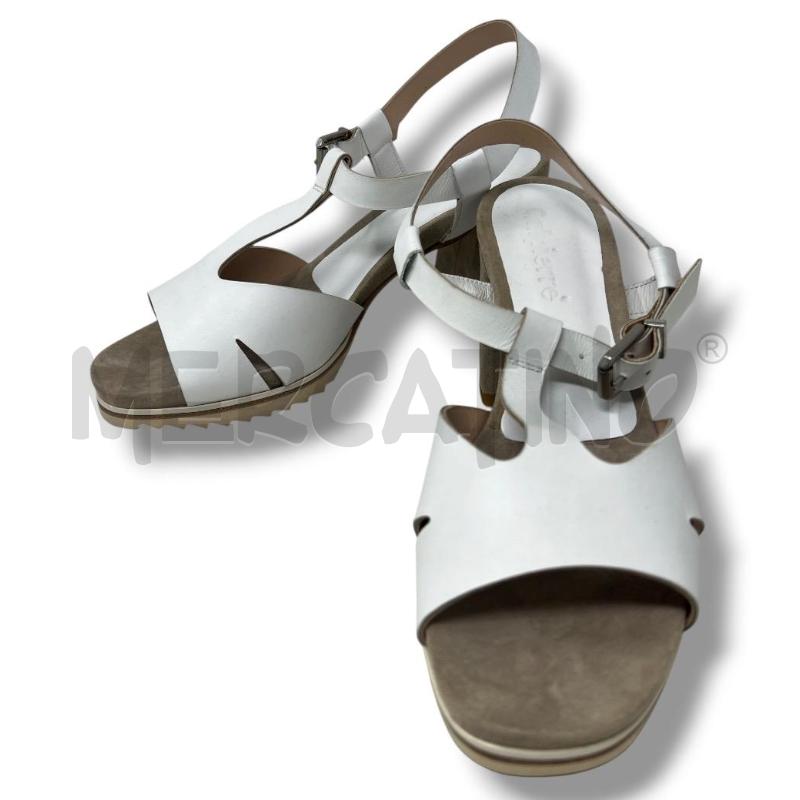 SANDALI DONNA CALPIERRE BIANCHI PELLE SCAMOSCIATI BEIGE | Mercatino dell'Usato Rivoli 1