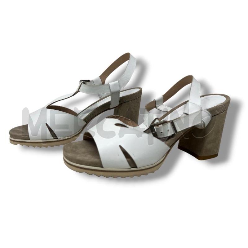 SANDALI DONNA CALPIERRE BIANCHI PELLE SCAMOSCIATI BEIGE | Mercatino dell'Usato Rivoli 3