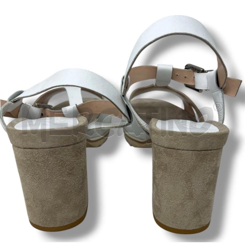 SANDALI DONNA CALPIERRE BIANCHI PELLE SCAMOSCIATI BEIGE | Mercatino dell'Usato Rivoli 4