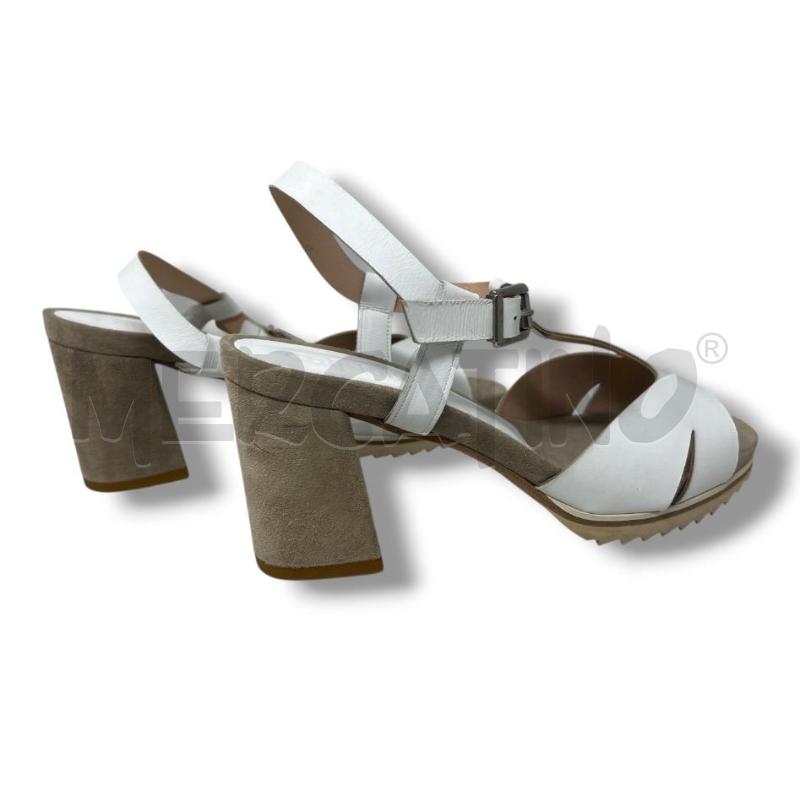 SANDALI DONNA CALPIERRE BIANCHI PELLE SCAMOSCIATI BEIGE | Mercatino dell'Usato Rivoli 5