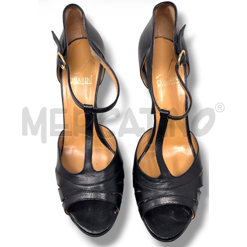 SANDALI DONNA CHIARINI PELLE NERI  | Mercatino dell'Usato Rivoli 5