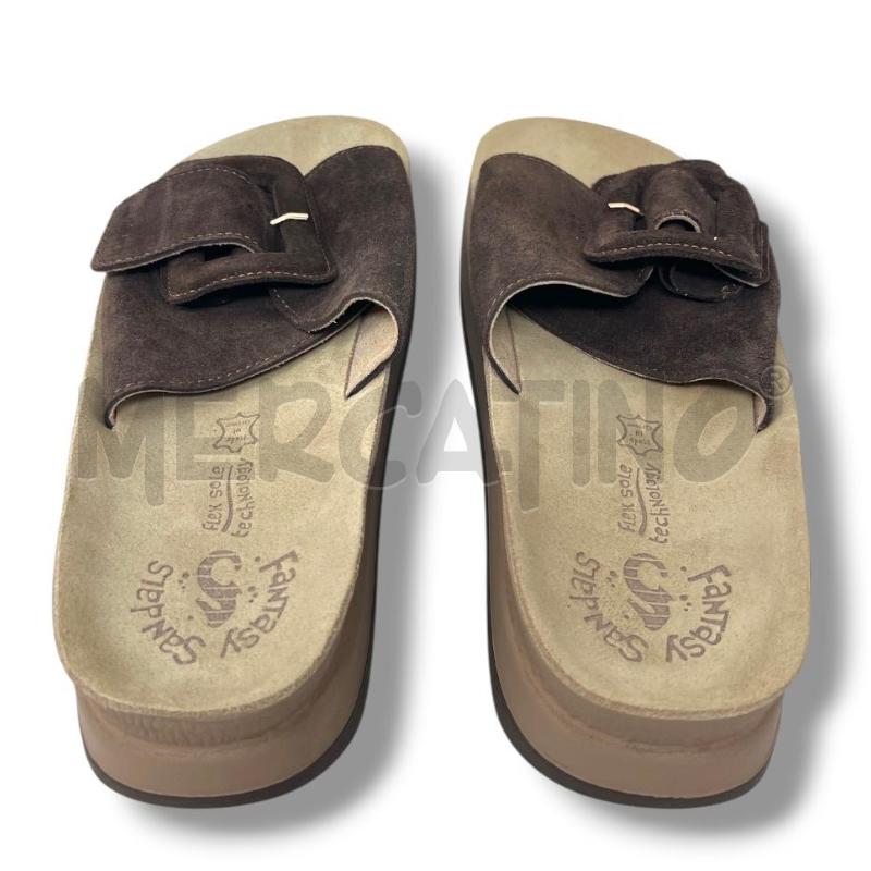 SANDALI DONNA FANTASY SANDALS MARRONI PELLE SCAMOSCIATI | Mercatino dell'Usato Rivoli 3