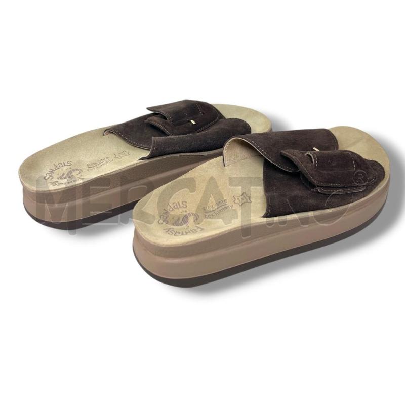 SANDALI DONNA FANTASY SANDALS MARRONI PELLE SCAMOSCIATI | Mercatino dell'Usato Rivoli 4