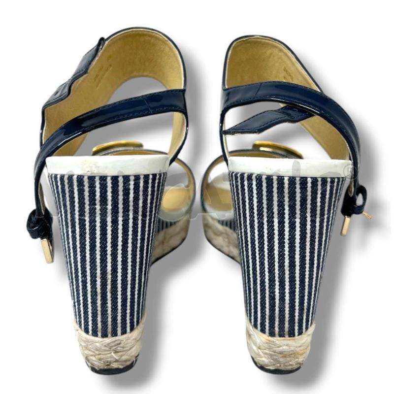 SANDALI DONNA GEOX ZEPPA PAGLIA RIGHE BIANCHE BLU  | Mercatino dell'Usato Rivoli 4
