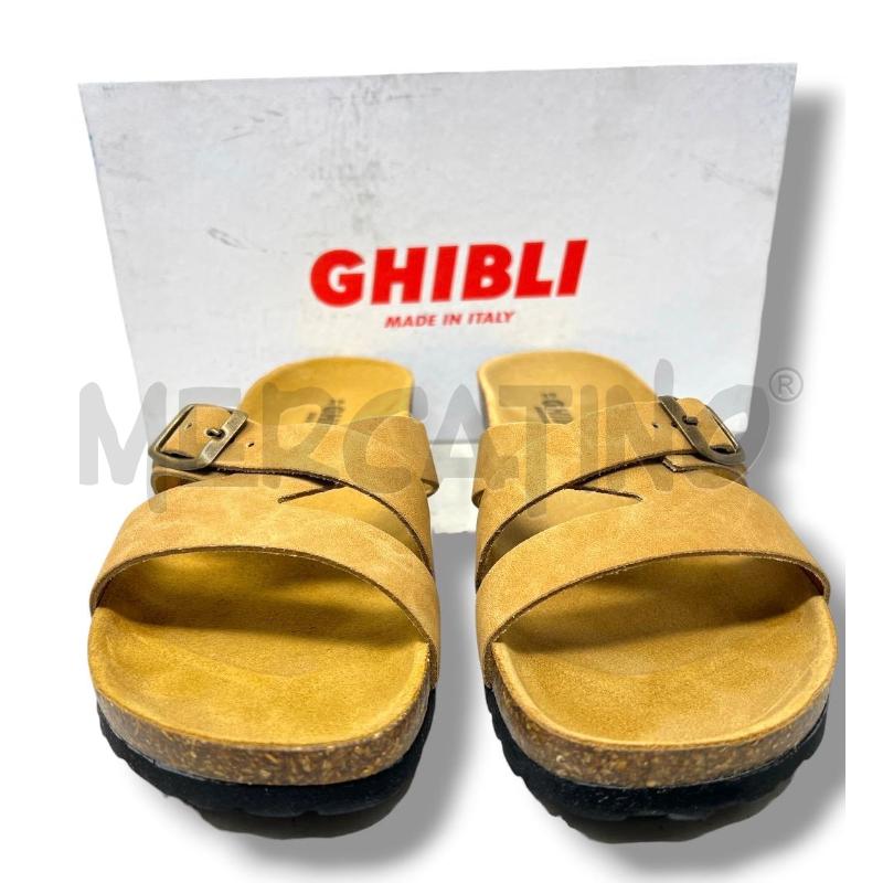 SANDALI DONNA GHIBLI ZEPPA SUGHERO PELLE BEIGE FASCIA FIBBIA | Mercatino dell'Usato Rivoli 2