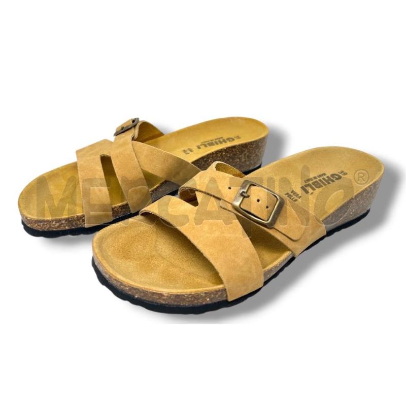 SANDALI DONNA GHIBLI ZEPPA SUGHERO PELLE BEIGE FASCIA FIBBIA | Mercatino dell'Usato Rivoli 3