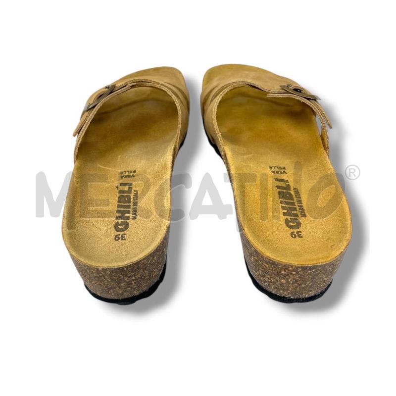 SANDALI DONNA GHIBLI ZEPPA SUGHERO PELLE BEIGE FASCIA FIBBIA | Mercatino dell'Usato Rivoli 4
