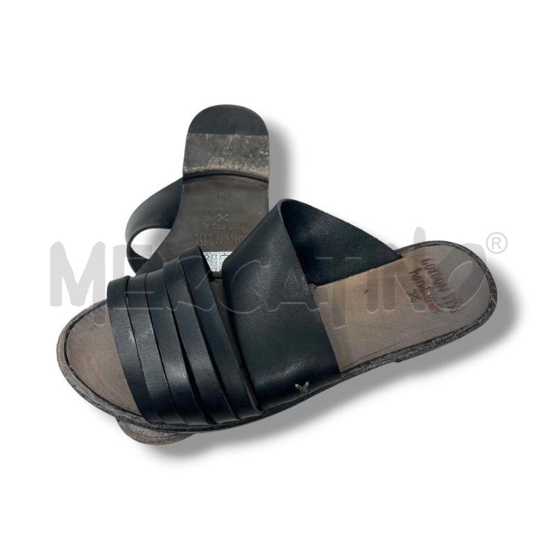 SANDALI DONNA GORDON 1956 PELLE NERE HANDMADE  | Mercatino dell'Usato Rivoli 3