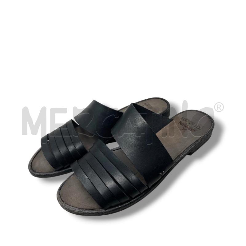 SANDALI DONNA GORDON 1956 PELLE NERE HANDMADE  | Mercatino dell'Usato Rivoli 4