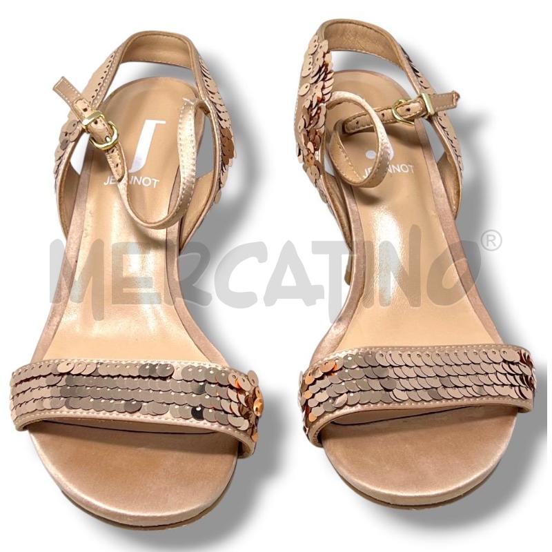 SANDALI DONNA JEANNOT NUDE PAILLETTES  | Mercatino dell'Usato Rivoli 1