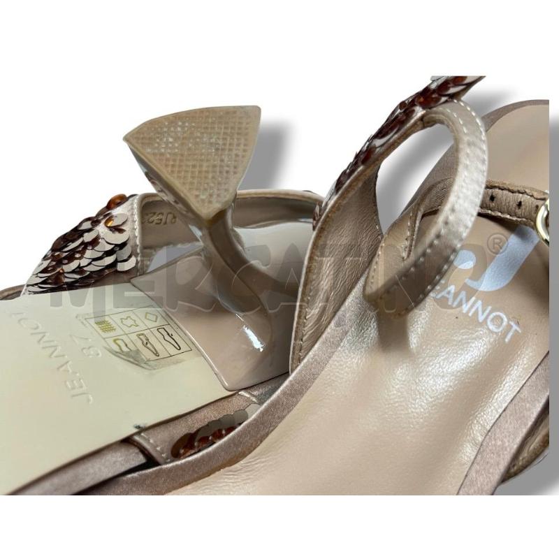 SANDALI DONNA JEANNOT NUDE PAILLETTES  | Mercatino dell'Usato Rivoli 4